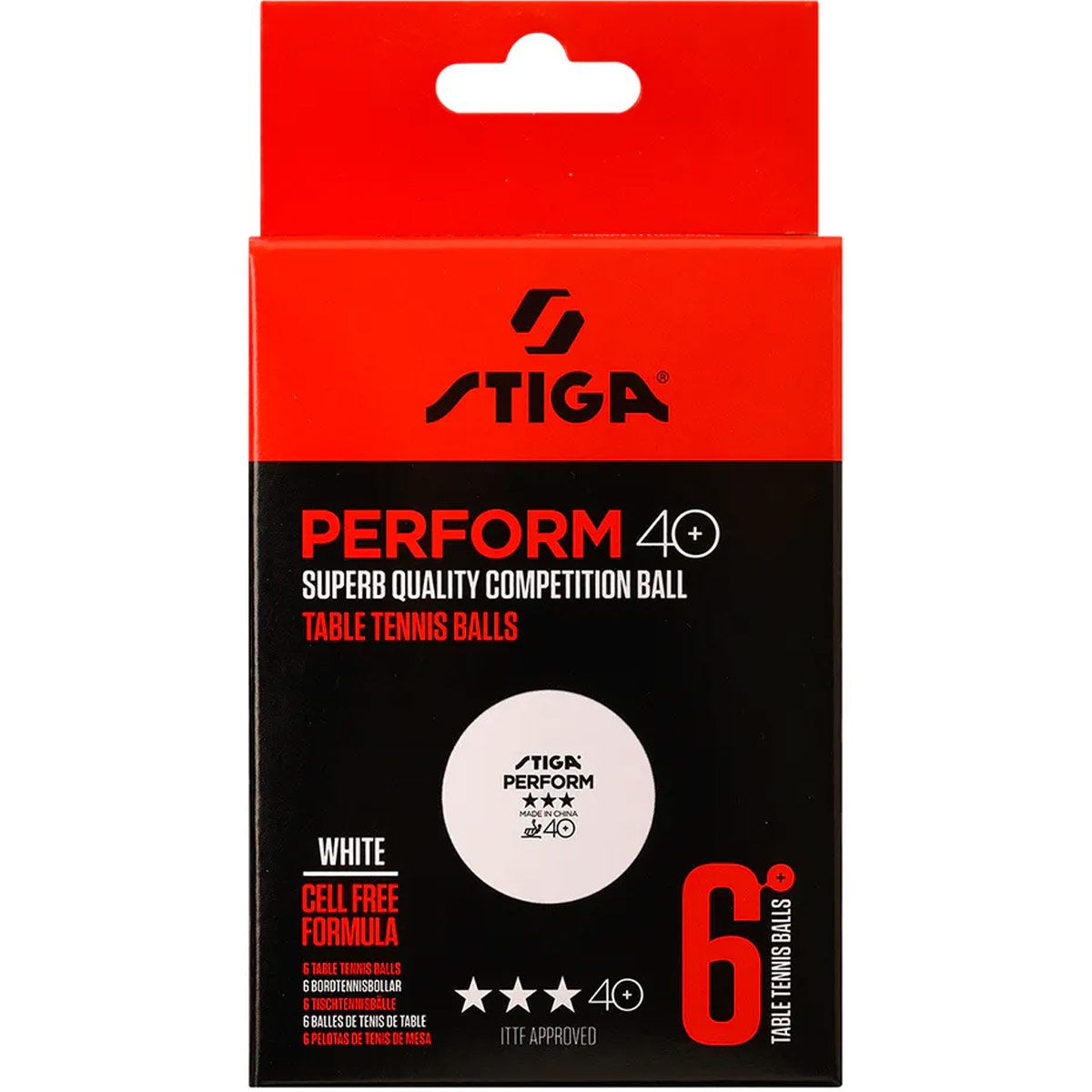 STIGA Perform *** ABS 6er white - Table Tennis Ball